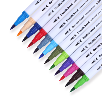 Double-Sided Water-based Brush Pen - 24 Color Set - Stationery Pal