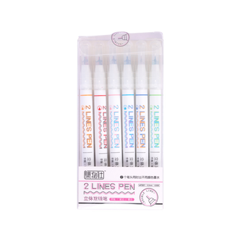 Dual Lines Pen - Set of 6 - Stationery Pal