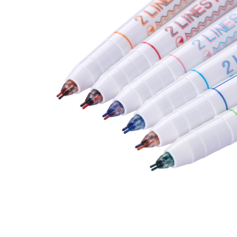 Dual Lines Pen - Set of 6 - Stationery Pal