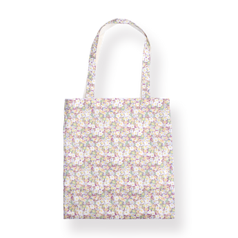 Floral Canvas Bag - White Flowers - Stationery Pal