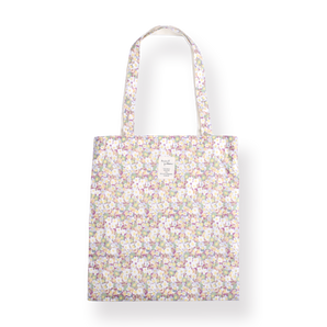 Floral Canvas Bag - White Flowers - Stationery Pal