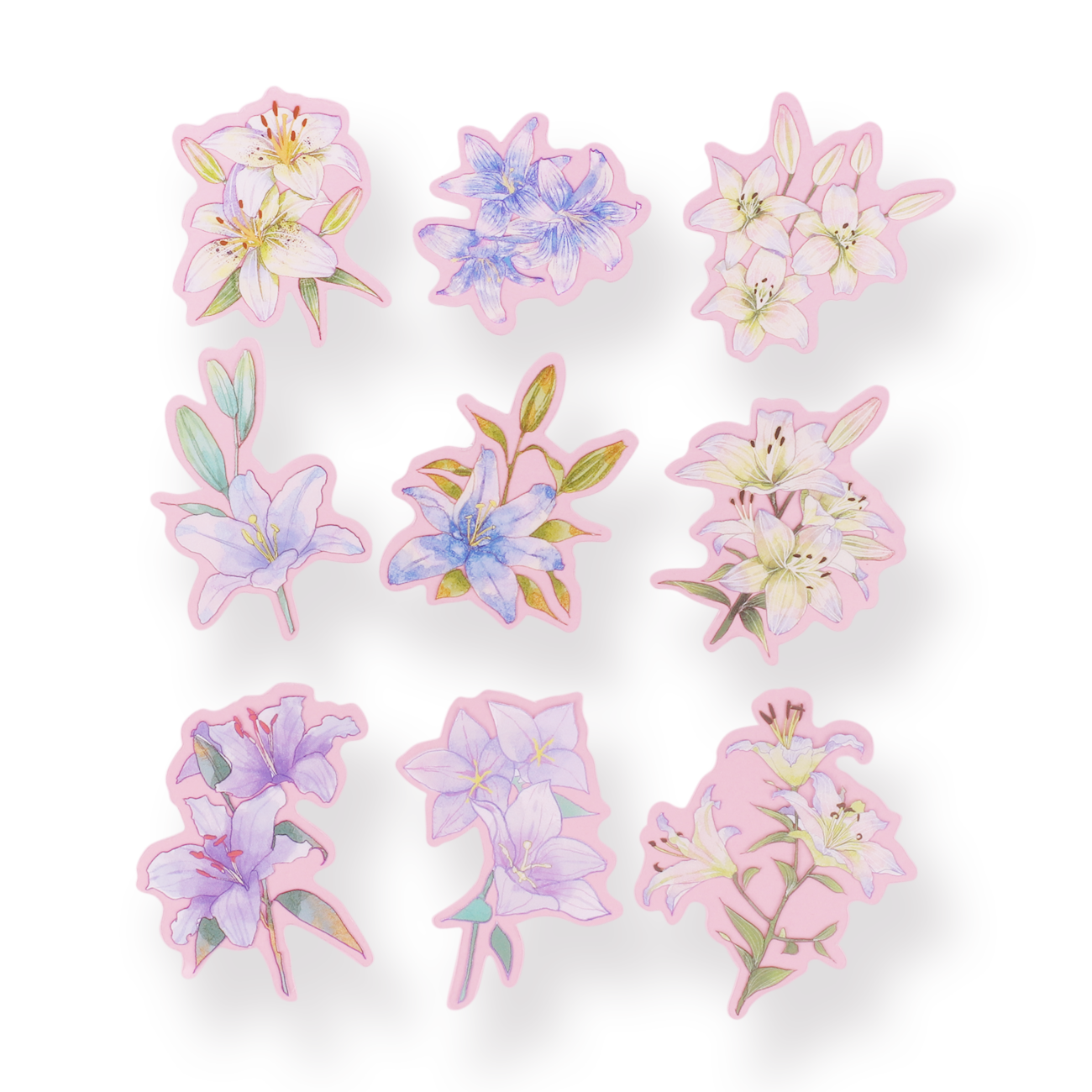 NUOLUX Colorful Flower Decorative Stickers Floral Sticker DIY