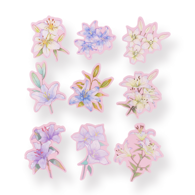 Floral Deco Stickers - Lily - Stationery Pal