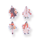 Floral Girl Sticker Pack - Peach - Stationery Pal