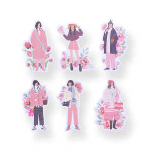 Floral Girl Sticker Pack - Pink - Stationery Pal