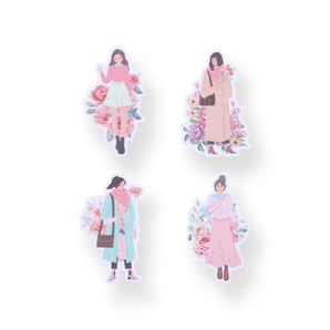 Floral Girl Sticker Pack - Pink - Stationery Pal