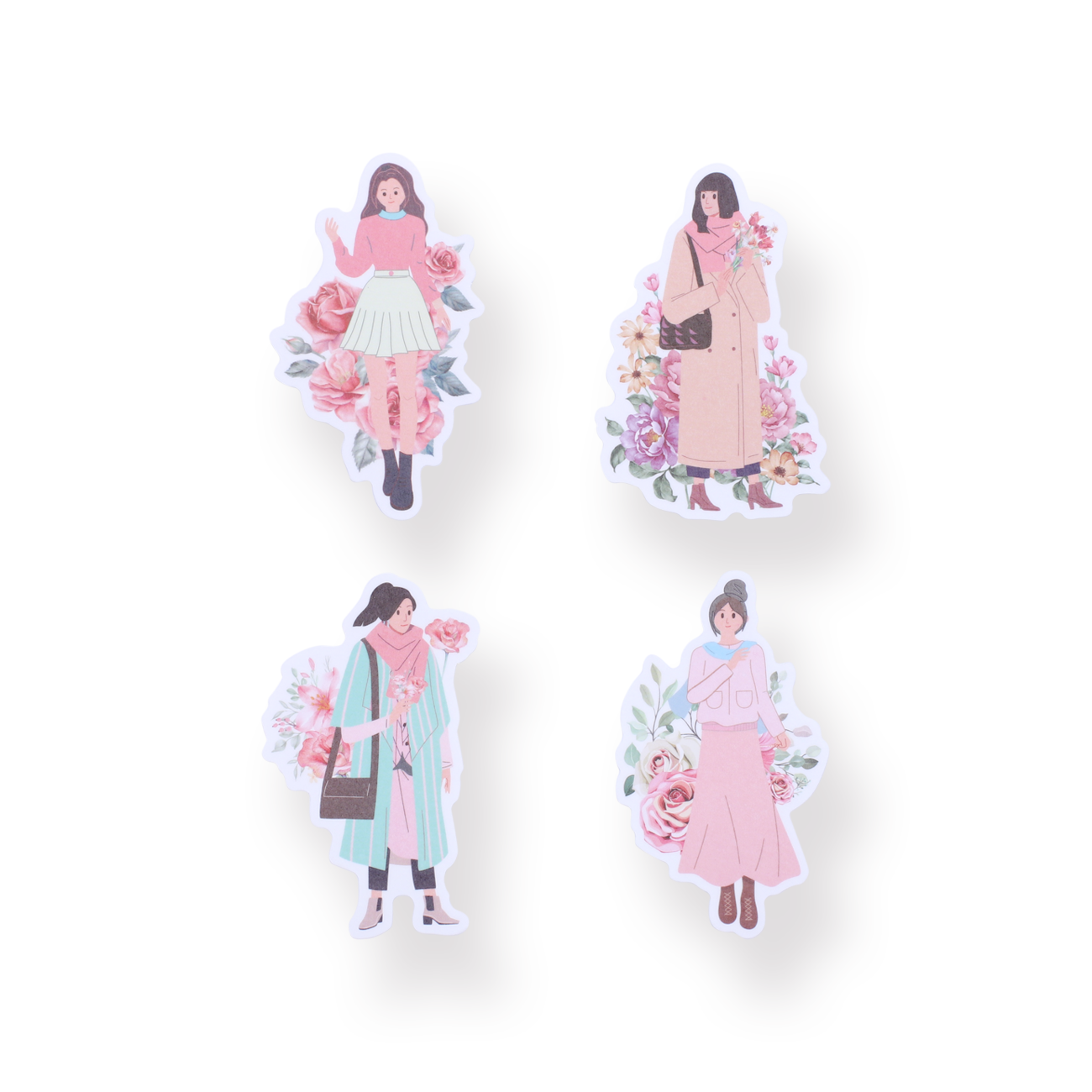 Floral Girl Sticker Pack - Pink - Stationery Pal
