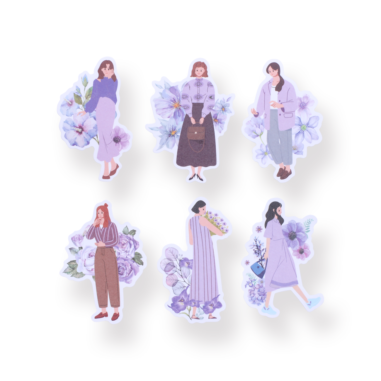 Floral Girl Sticker Pack Purple Stationery Pal floral-girl-sticker-pack-purple-stationery-pal