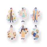 Floral Girl Sticker Pack - Yellow - Stationery Pal