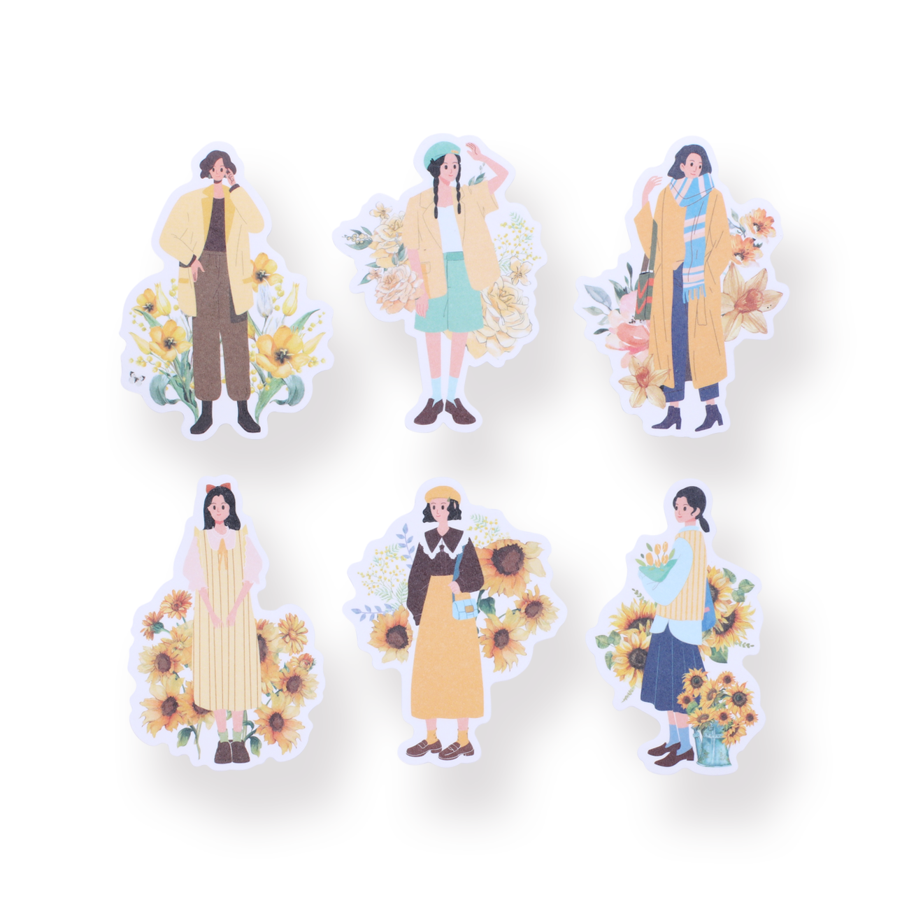 Floral Girl Sticker Pack - Yellow - Stationery Pal