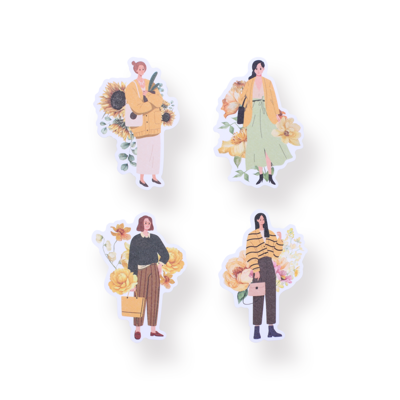 Sticker Color Yellow Floral Girl Sticker Pack - Yellow – Stationery Pal