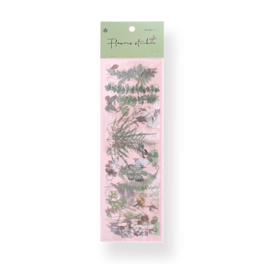 Flower Realm Stickers - Green - Stationery Pal