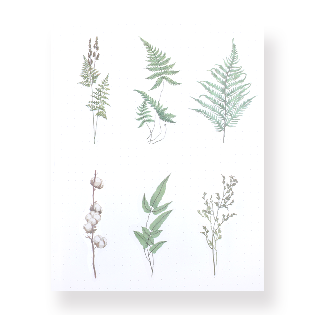 Flower Realm Stickers - Green - Stationery Pal