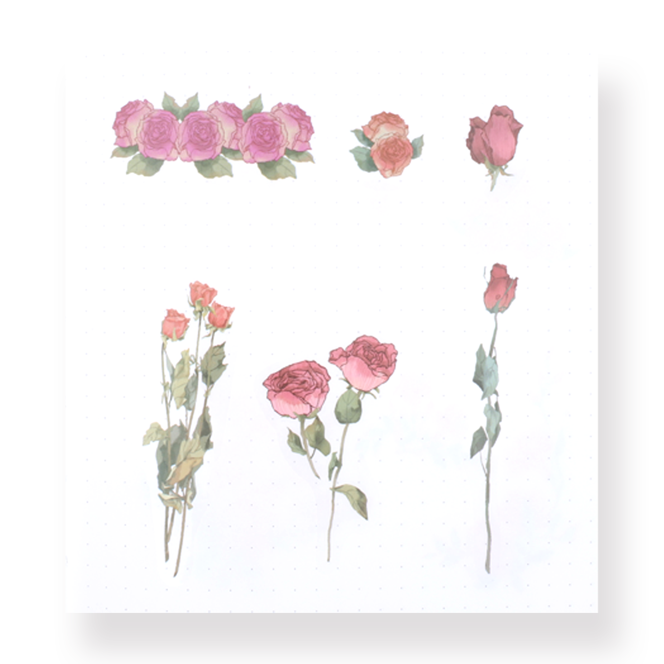 Flower Realm Stickers - Red - Stationery Pal