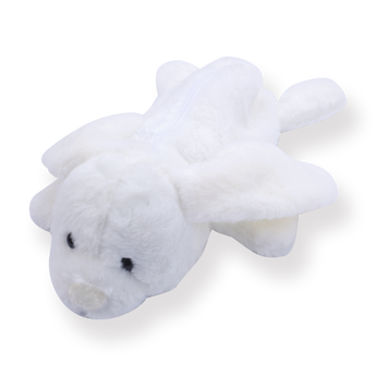 Fluffy Dog Pencil Case White
