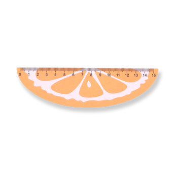 Fruit-shaped Ruler - 15 cm - Orange - Stationery Pal