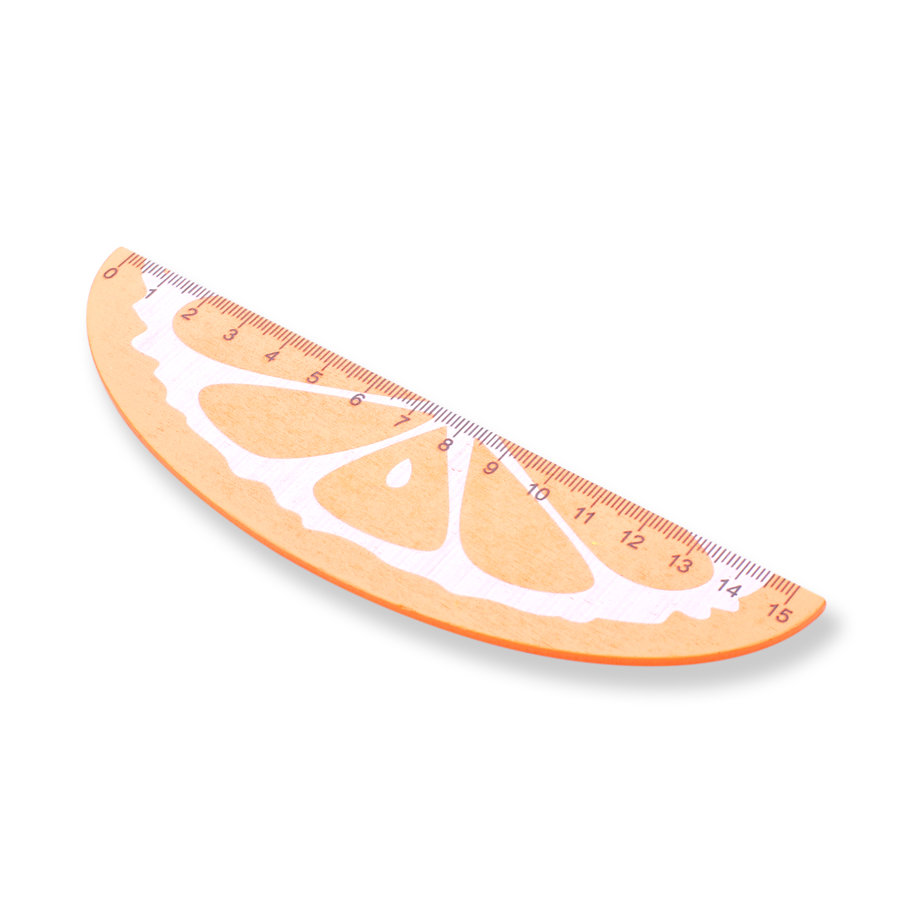 Fruit-shaped Ruler - 15 cm - Orange - Stationery Pal