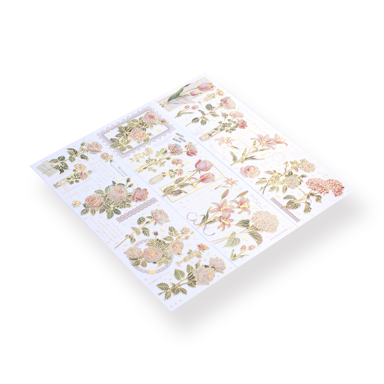 Garden Series Gold-Lined Stickers - Cappuccino - Stationery Pal