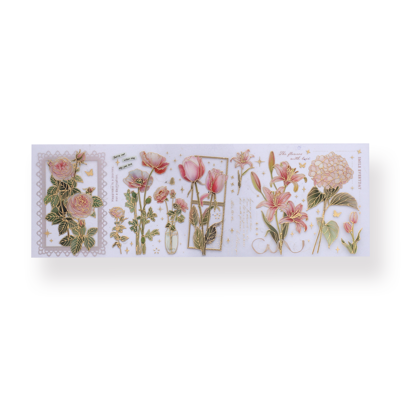 Garden Series Gold-Lined Stickers - Cappuccino - Stationery Pal