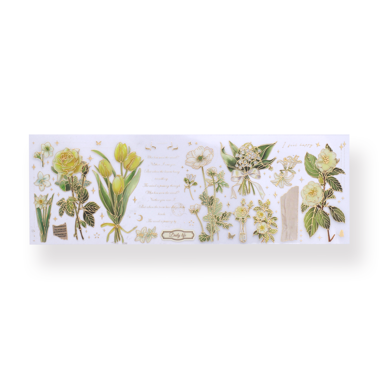 Garden Series Gold-Lined Stickers - Golden Branches - Stationery Pal