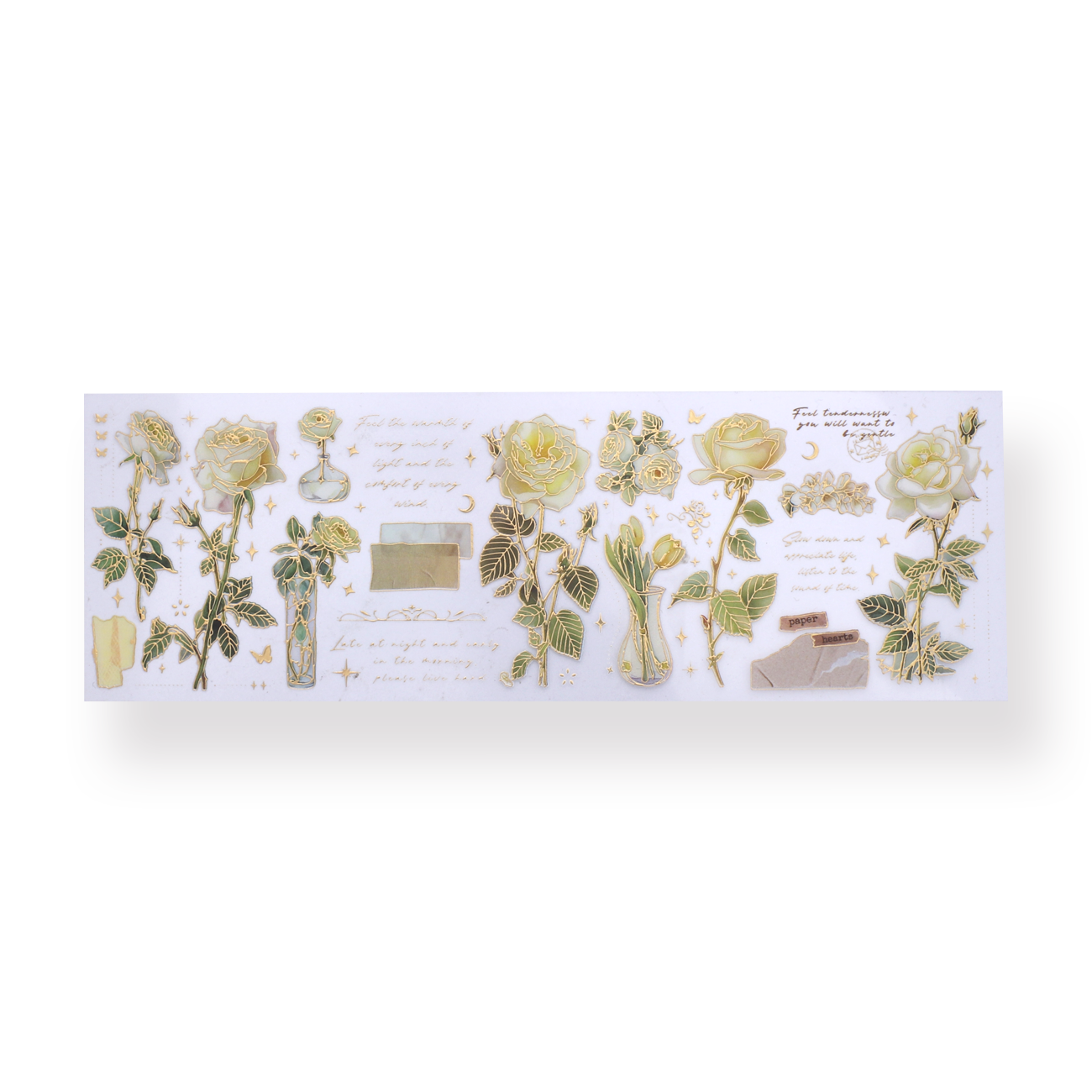 Garden Series Gold-Lined Stickers - Golden Branches - Stationery Pal