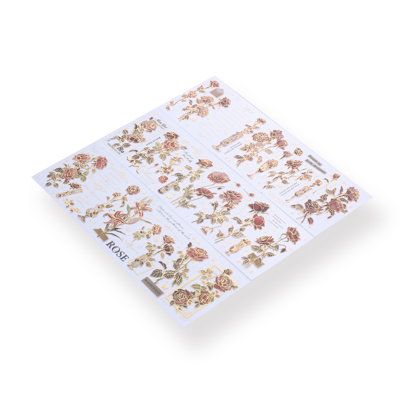 Garden Series Gold-Lined Stickers - Rose of Freud - Stationery Pal