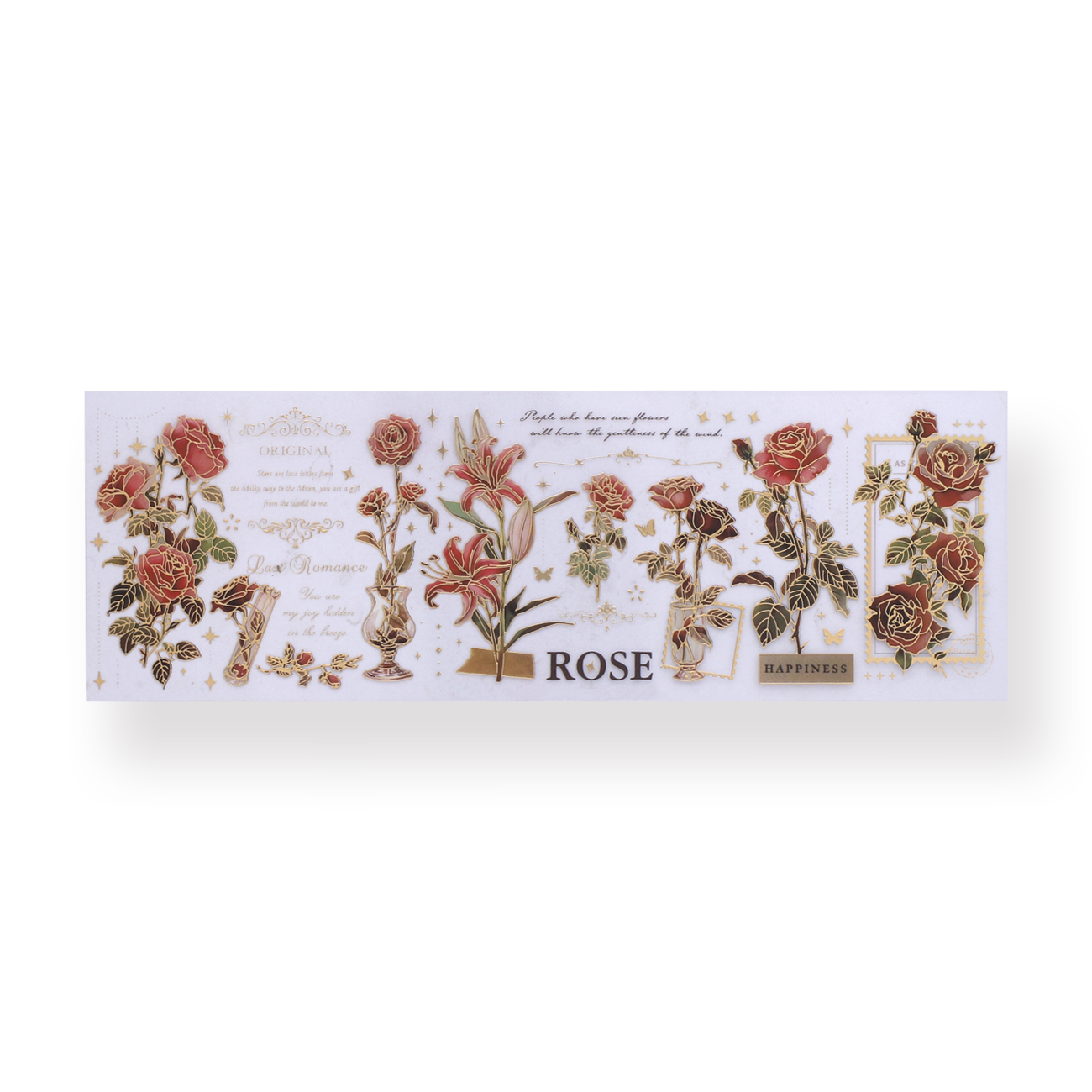 Garden Series Gold-Lined Stickers - Rose of Freud - Stationery Pal