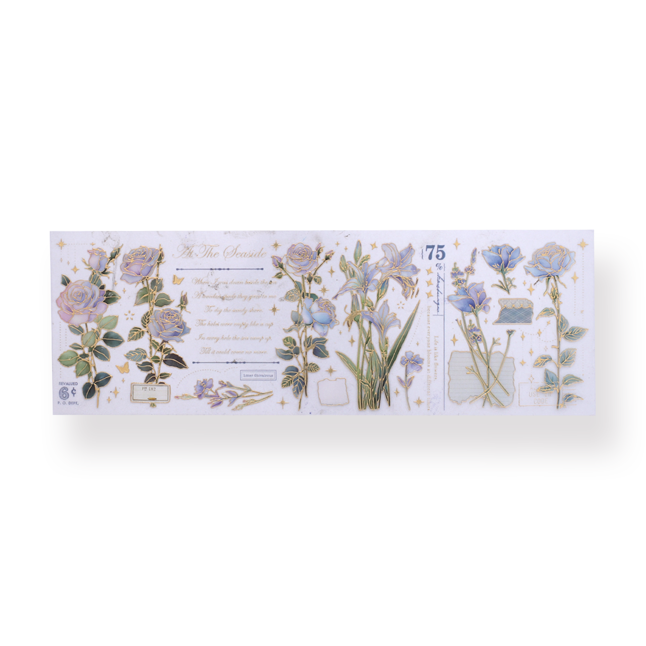 Garden Series Gold-Lined Stickers - The Cinderella - Stationery Pal