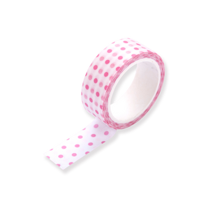 Gingham Polka Dot Decorative Masking Washi Tape - Pink - B - Stationery Pal