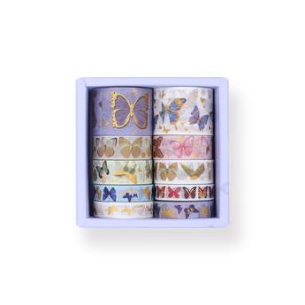 Gold Foil Forest Tale Washi Tape - Set of 10 - Butterfly - Stationery Pal