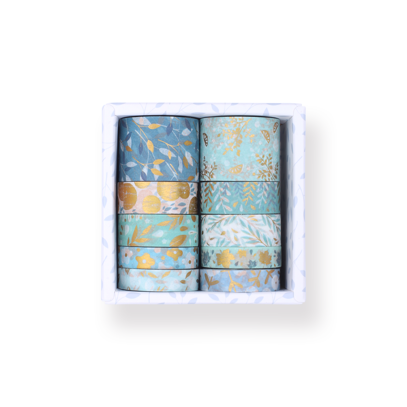 Gold Foil Forest Tale Washi Tape - Set of 10 - Foliage