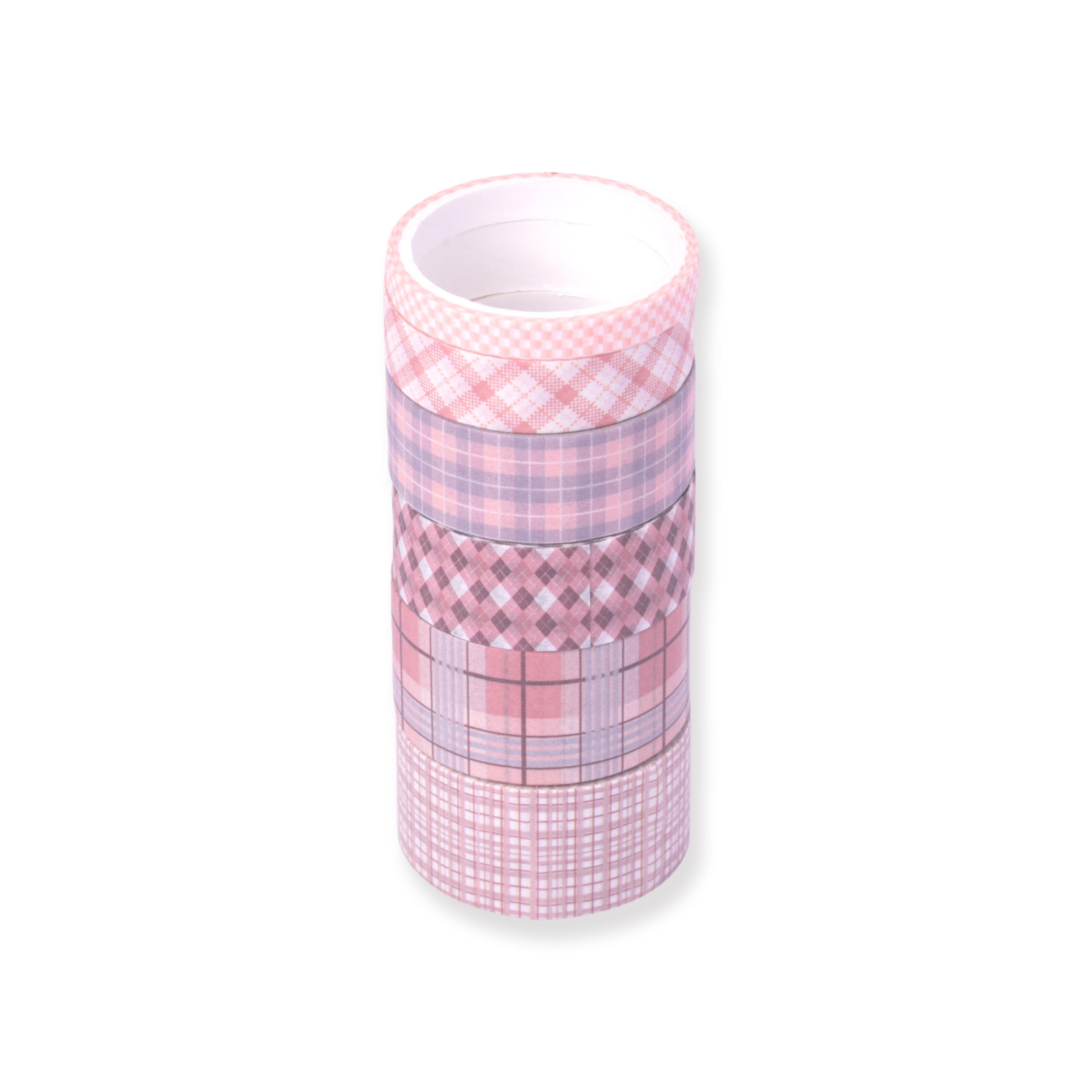 Grid Pattern Washi Tape - Set of 6 - Pink