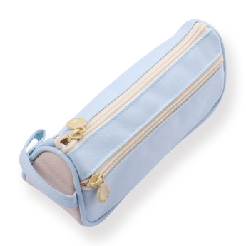 Handheld Double Layer Pencil Pouch - Light Blue - Stationery Pal