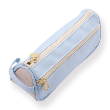 Handheld Double Layer Pencil Pouch - Light Blue - Stationery Pal