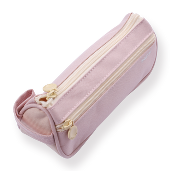 Handheld Double Layer Pencil Pouch - Light Pink - Stationery Pal