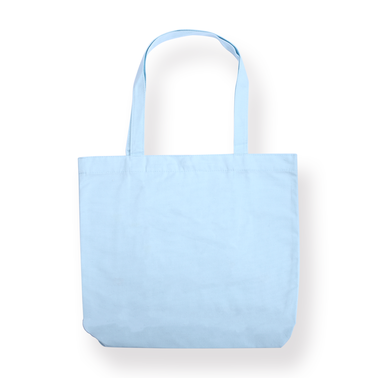 Heart Embroidered Canvas Tote Bag - Light Blue - Stationery Pal