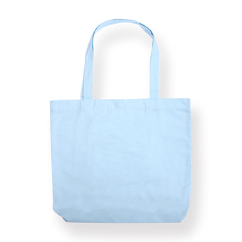 Heart Embroidered Canvas Tote Bag - Light Blue - Stationery Pal