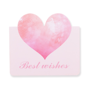 Heart Greeting Card With Envelope - Best Wishes - Stationery Pal