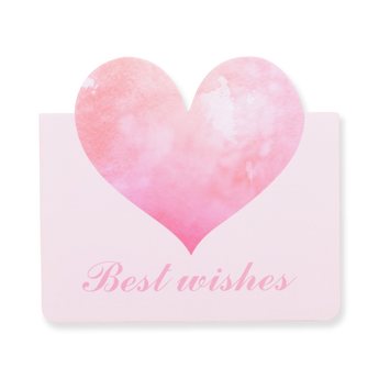 Heart Greeting Card With Envelope - Best Wishes - Stationery Pal