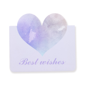 Heart Greeting Card With Envelope - Purple - Stationery Pal