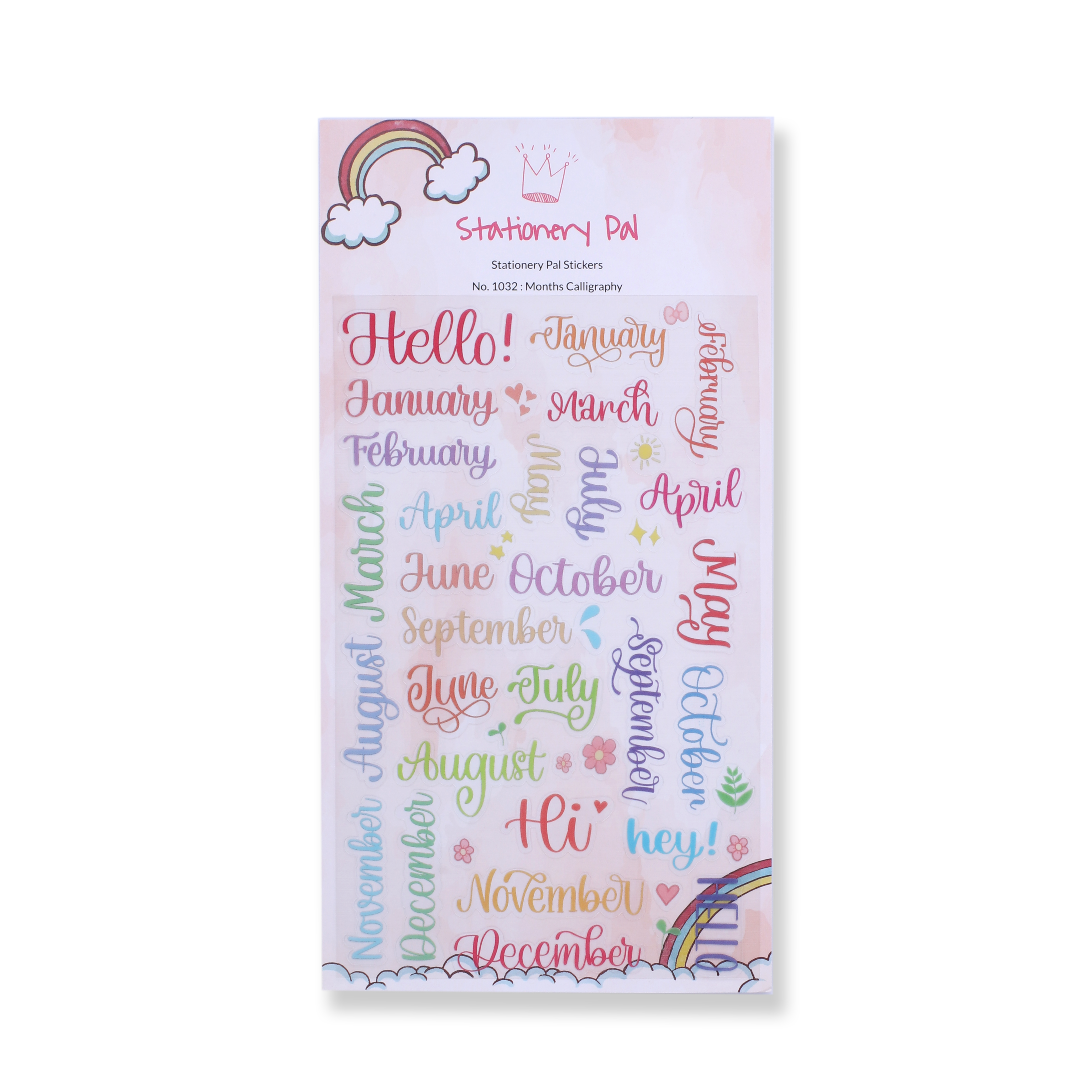 Stationery Pal Original Stickers - Months Calligraphy
