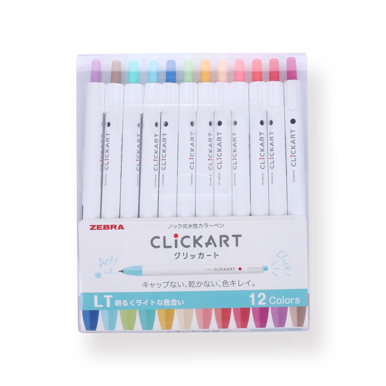 Zebra Clickart Retractable Sign Pen - 0.6 mm - 12 Color Set LT