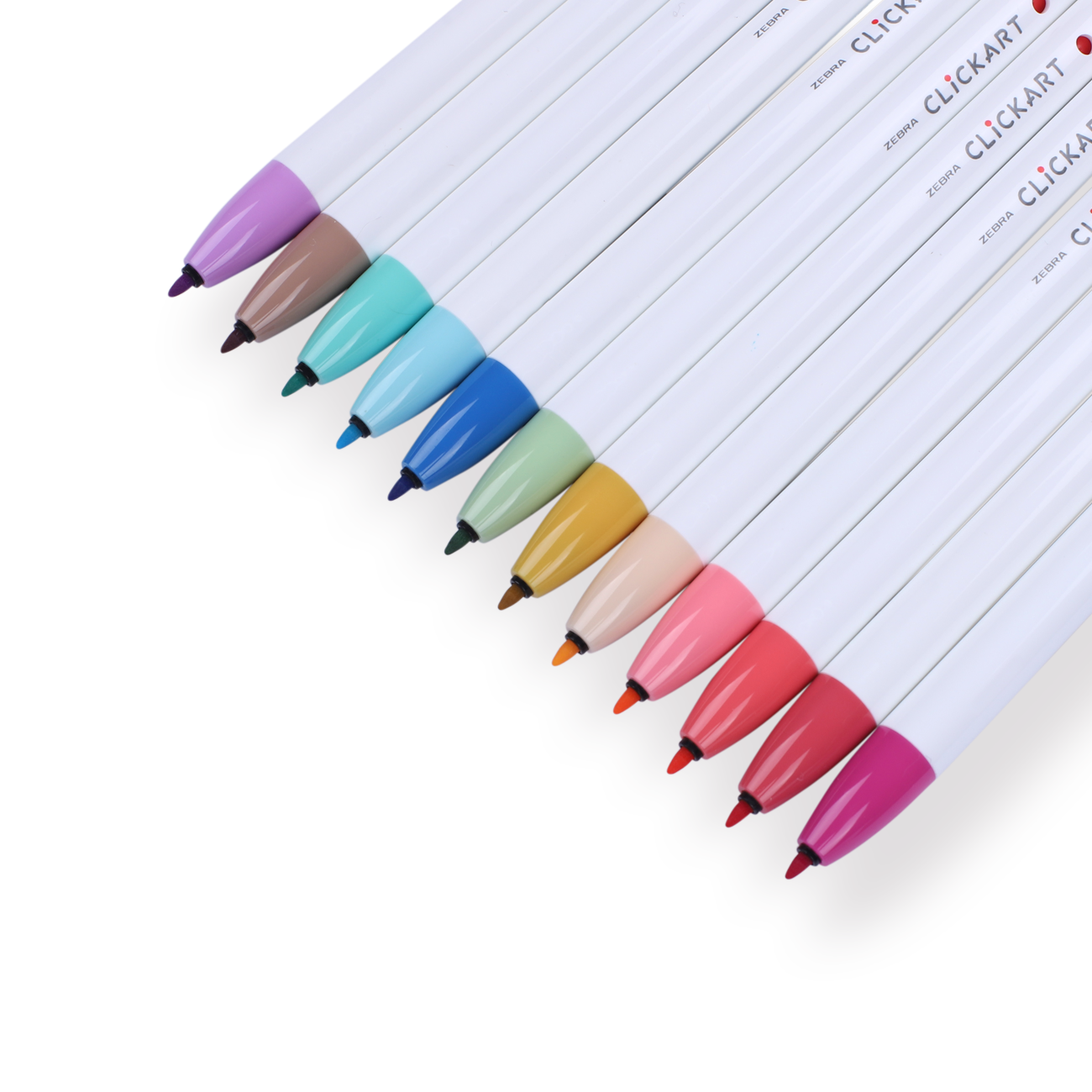 Zebra Clickart Retractable Sign Pen - 0.6 mm - 12 Color Set LT