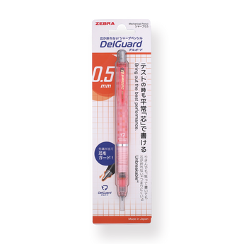 Zebra DelGuard Mechanical Pencil - 0.5 mm - Square Pink Body - Stationery Pal