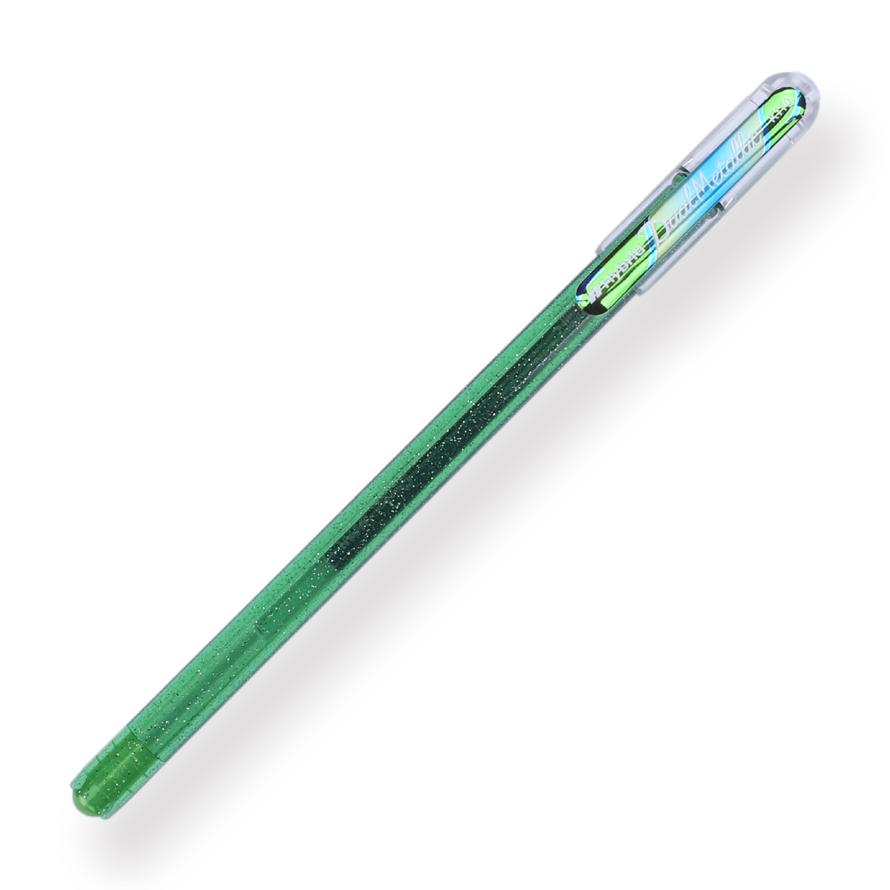 Pentel Hybrid Dual Metallic Liquid Gel Roller Mellow Color Series - 1.0mm - Light Green + Metallic Blue & Red