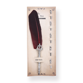 Vintage Feather Calligraphy Dip Pen - Wine Red - Stationery Pal