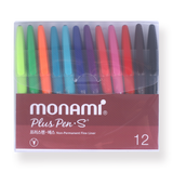 Monami Plus Pen S - Non-Permanent Fine Liner - Set of 12 - Stationery Pal