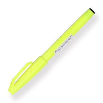 Pentel Fude Touch Brush Sign Pen - Fluorescent Yellow - 2024 New Colors - Stationery Pal