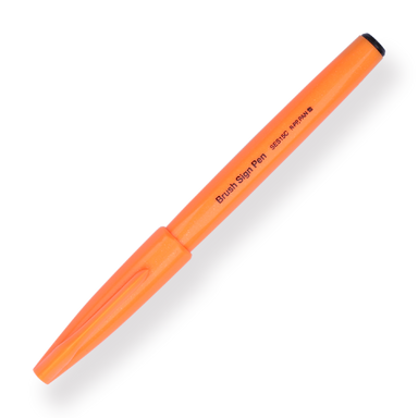Pentel Fude Touch Brush Sign Pen - Fluorescent Orange - 2024 New Colors - Stationery Pal