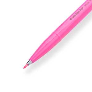 Pentel Fude Touch Brush Sign Pen - Fluorescent Pink - 2024 New Colors - Stationery Pal